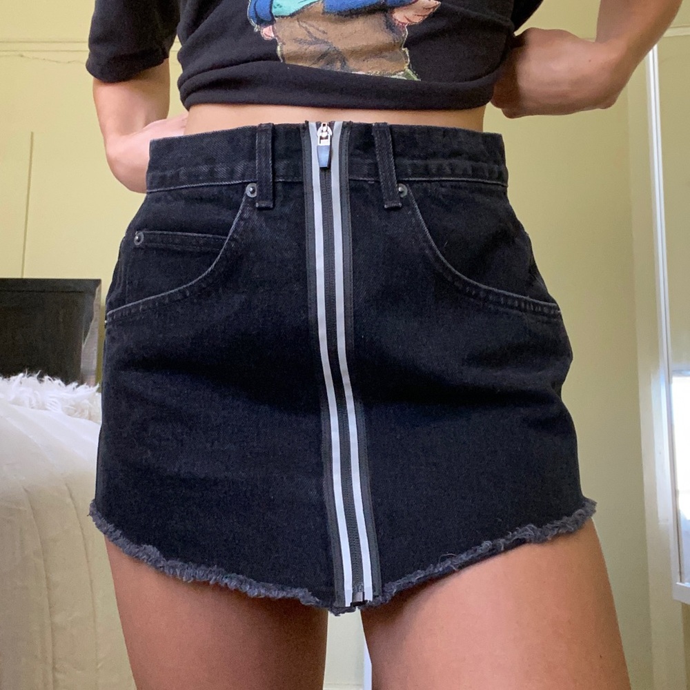 CARMAR Los Angeles zip up denim skirt